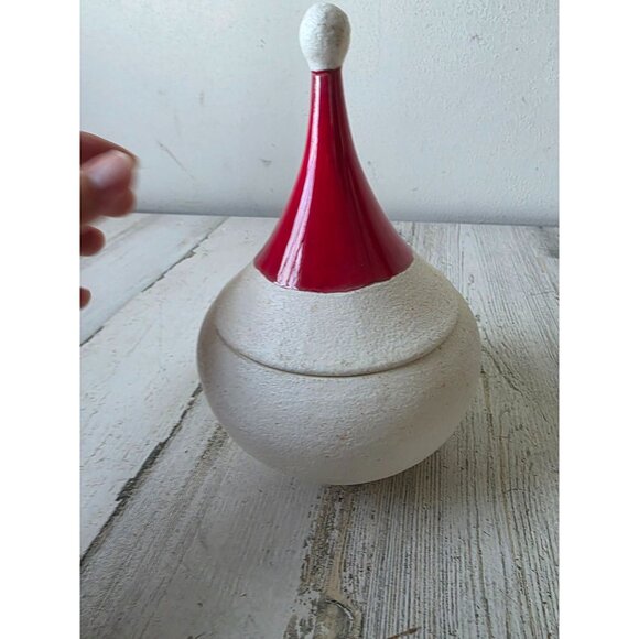 Vintage ceramic Santa container head dish hat unique shabby chic - Picture 4 of 7